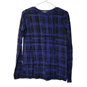 Vince Women's T-Shirt Top Size XS Multicolor Cotton Long Sleeves Round Neck